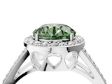 White gold Fancy Green Round  Halo Split Shank Diamond Ring with Four-Prong Setting_36