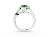 White gold Fancy Green Round  Halo Split Shank Diamond Ring with Prong Setting_23