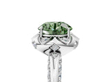 White gold Fancy Green Round  Halo Split Shank Pave Diamond Ring with Petal Prong Setting_37