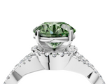 White gold Fancy Green Round  Halo Twist Band Solitaire Prong Setting Ring_66