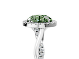 White gold Fancy Green Round  Halo Twist Band Solitaire Ring_25