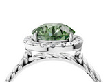 White gold Fancy Green Round  Halo Twisted Band Four-Prong Diamond Ring_24