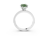 White gold Fancy Green Round  Milgrain Pave Diamond Engagement Ring with Four-Prong Setting_172