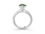 White gold Fancy Green Round  Solitaire Beaded Band Six-Prong Setting_3