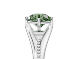 White gold Fancy Green Round  Solitaire Beaded Band Six-Prong Setting_5