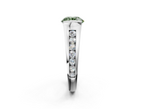 White gold Fancy Green Round  Solitaire Bezel-Set Diamond Ring with Channel-Set Band_22
