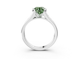 White gold Fancy Green Round  Solitaire Bezel-Set Diamond Ring with Channel-Set Band_23