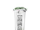 White gold Fancy Green Round  Solitaire Bezel-Set Diamond Ring with Channel-Set Band_25