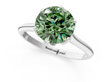 White gold Fancy Green Round  Solitaire Cathedral Diamond Ring with Six-Prong Setting_18