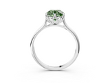 White gold Fancy Green Round  Solitaire Cathedral Diamond Ring with Six-Prong Setting_20
