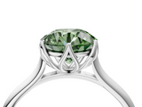 White gold Fancy Green Round  Solitaire Cathedral Diamond Ring with Six-Prong Setting_21