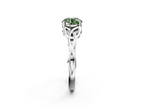White gold Fancy Green Round  Solitaire Celtic Knot Engagement Ring with Four-Prong Setting_44