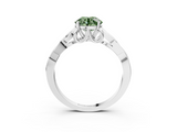 White gold Fancy Green Round  Solitaire Celtic Knot Engagement Ring with Four-Prong Setting_45