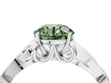 White gold Fancy Green Round  Solitaire Celtic Knot Engagement Ring with Four-Prong Setting_46