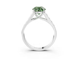 White gold Fancy Green Round  Solitaire Channel-Set Diamond Engagement Ring with Four-Prong Setting_53