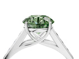 White gold Fancy Green Round  Solitaire Channel-Set Diamond Engagement Ring with Four-Prong Setting_54