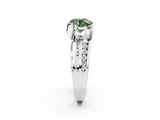 White gold Fancy Green Round  Solitaire Channel-Set Split Shank Ring with Tension Prong Setting_5