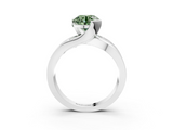 White gold Fancy Green Round  Solitaire Channel-Set Split Shank Ring with Tension Prong Setting_6