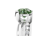 White gold Fancy Green Round  Solitaire Channel-Set Split Shank Ring with Tension Prong Setting_8