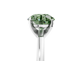 White gold Fancy Green Round  Solitaire Diamond Engagement Ring with Four-Prong Setting on a Classic Band_8