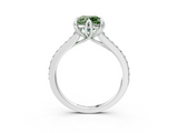 White gold Fancy Green Round  Solitaire Diamond Engagement Ring with Pave Band and Six-Prong Setting_23