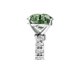 White gold Fancy Green Round  Solitaire Diamond Pavé Band with Four-Prong Setting_50