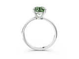 White gold Fancy Green Round  Solitaire Diamond Ring with 4-Prong Setting on a Classic Band_6