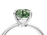 White gold Fancy Green Round  Solitaire Diamond Ring with 4-Prong Setting on a Classic Band_7