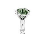 White gold Fancy Green Round  Solitaire Diamond Ring with Bamboo Band and Four-Prong Setting_113