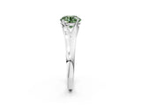 White gold Fancy Green Round  Solitaire Diamond Ring with Cathedral Band and Four-Prong Setting_85