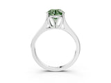 White gold Fancy Green Round  Solitaire Diamond Ring with Cathedral Band and Four-Prong Setting_86