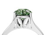 White gold Fancy Green Round  Solitaire Diamond Ring with Cathedral Band and Four-Prong Setting_87