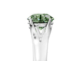 White gold Fancy Green Round  Solitaire Diamond Ring with Cathedral Band and Four-Prong Setting_88