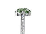 White gold Fancy Green Round  Solitaire Diamond Ring with Channel Set Band and Bezel Prong Setting_79