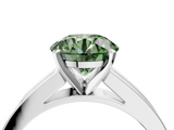 White gold Fancy Green Round  Solitaire Diamond Ring with Channel-Set Band and Four-Prong Setting_7