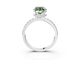 White gold Fancy Green Round  Solitaire Diamond Ring with Channel Set Band and Six-Prong Setting_55