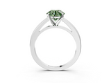 White gold Fancy Green Round  Solitaire Diamond Ring with Four-Prong Setting and Classic Band_6