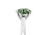 White gold Fancy Green Round  Solitaire Diamond Ring with Four-Prong Setting and Classic Band_8