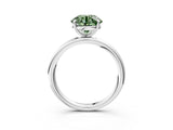 White gold Fancy Green Round  Solitaire Diamond Ring with Four-Prong Setting on a Plain Band_35