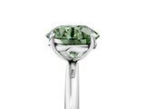 White gold Fancy Green Round  Solitaire Diamond Ring with Four-Prong Setting on a Plain Band_37