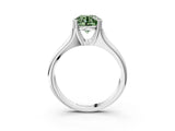 White gold Fancy Green Round  Solitaire Diamond Ring with Six-Prong Cathedral Setting_35