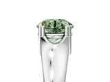 White gold Fancy Green Round  Solitaire Diamond Ring with Six-Prong Cathedral Setting_36