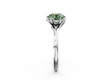 White gold Fancy Green Round  Solitaire Diamond Ring with Six-Prong Setting and Tapered Band_19