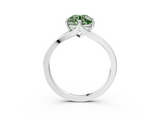 White gold Fancy Green Round  Solitaire Diamond Ring with Six-Prong Setting and Tapered Band_20
