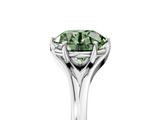 White gold Fancy Green Round  Solitaire Diamond Ring with Six-Prong Setting and Tapered Band_22