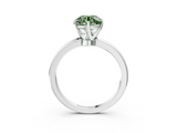 White gold Fancy Green Round  Solitaire Diamond Ring with Six-Prong Setting on a Classic Band_6