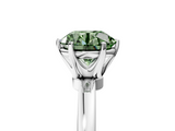 White gold Fancy Green Round  Solitaire Diamond Ring with Six-Prong Setting on a Classic Band_8