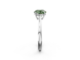 White gold Fancy Green Round  Solitaire Diamond Ring with Split Shank and Four-Prong Setting_22