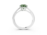 White gold Fancy Green Round  Solitaire Diamond Ring with Split Shank and Four-Prong Setting_23