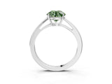 White gold Fancy Green Round  Solitaire Diamond Ring with Split Shank and Four-Prong Setting_27
